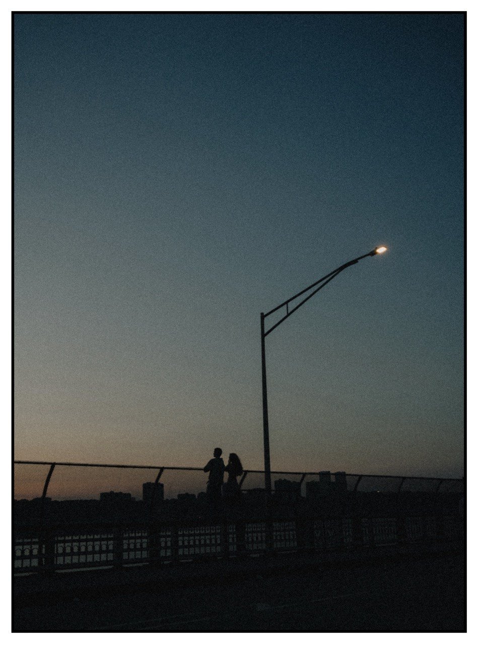 Couple silhouette at dusk
